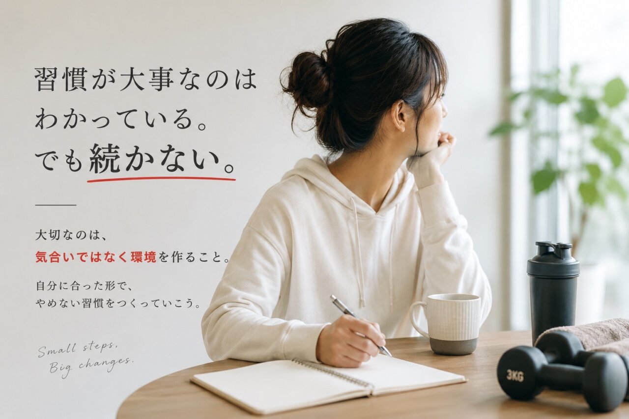 習慣が大事なのはわかる。でも続かない。(ダイエット専門江古田パーソナルトレーニング ジム)の画像